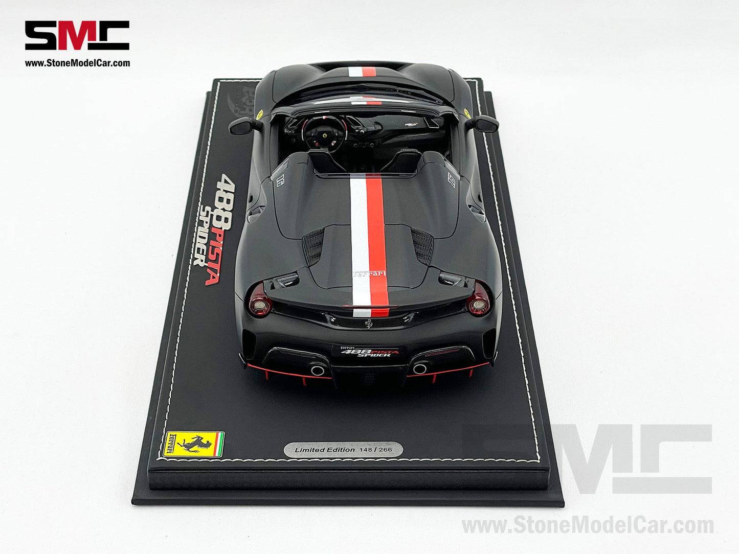 BBR Ferrari 488 Pista Spider 2018 Matt Black F1 #16 Charles Leclerc 1:18 Limited 266 pcs
