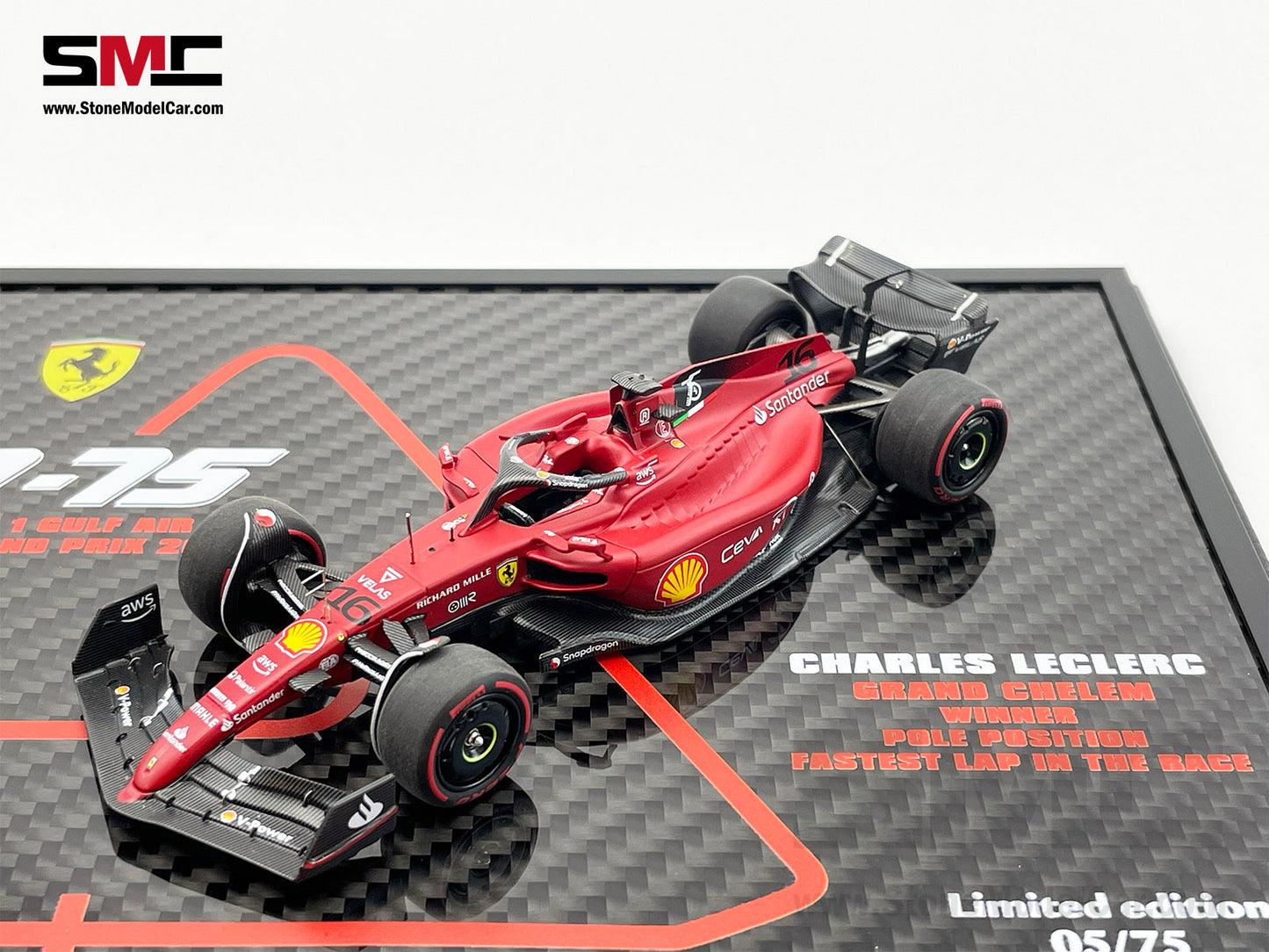 Ferrari F1-75 #16 Charles Leclerc & #55 Carlos Sainz Bahrain GP 1-2 Set F1 2022 1:43 BBR