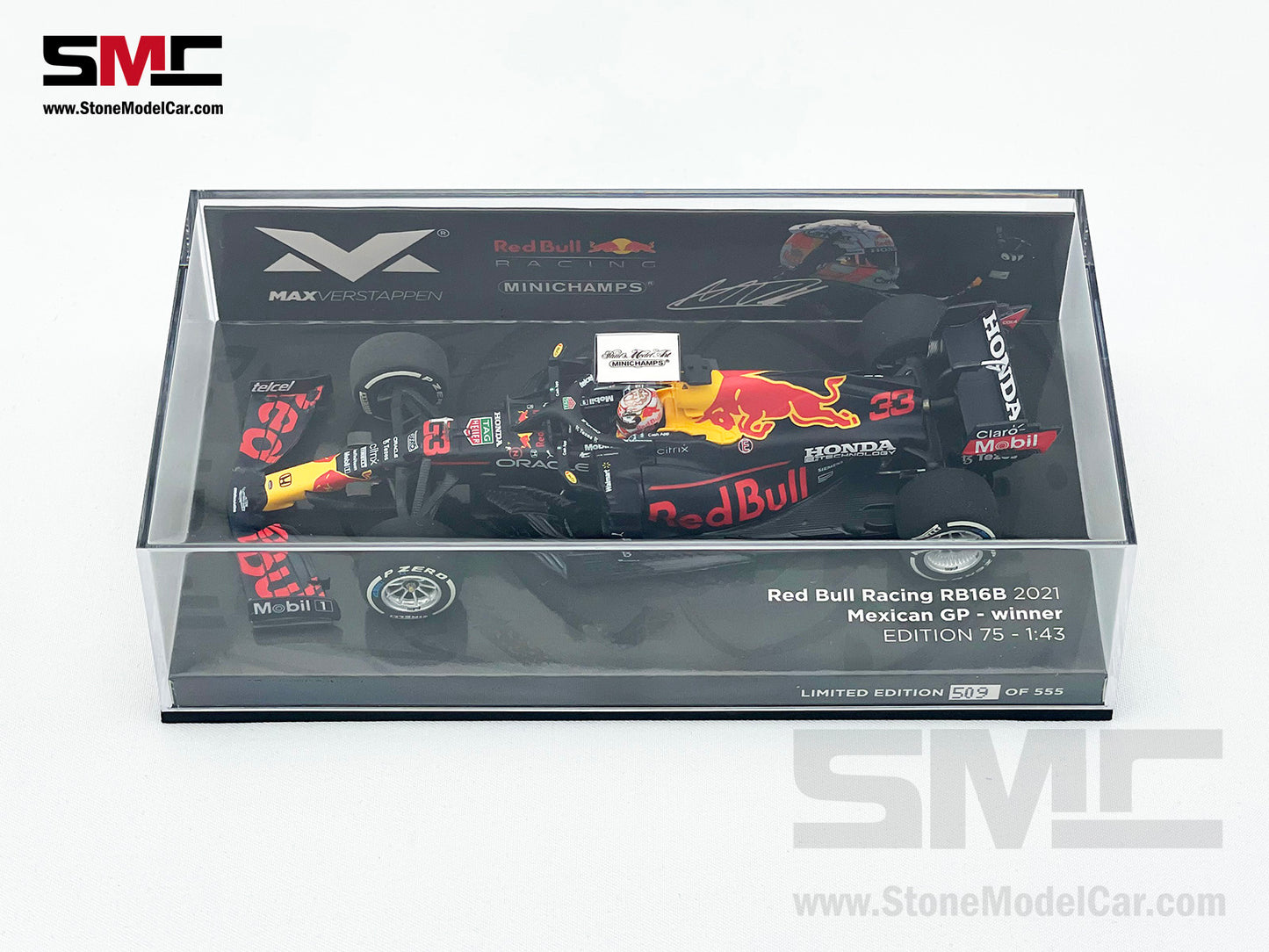 2021 F1 World Champion #33 Max Verstappen Red Bull RB16B Mexican GP 1:43 MINICHAMPS