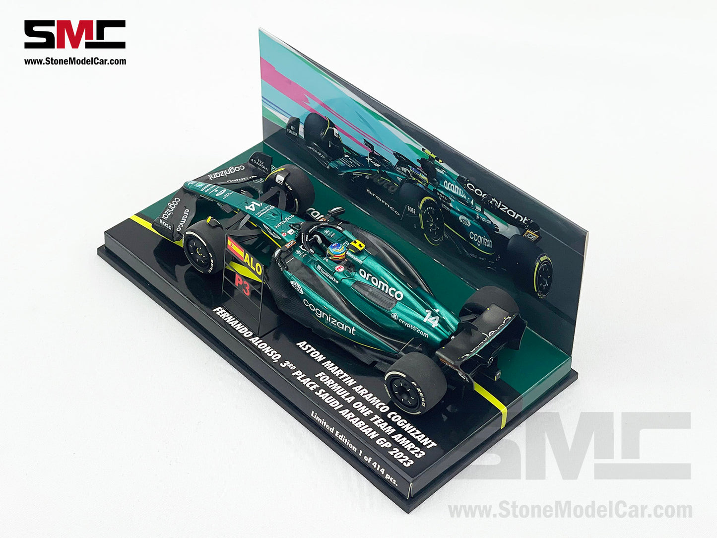 Aston Martin F1 AMR23 #14 Fernando Alonso Saudi Arabian GP 3rd 2023 1:43 MINICHAMPS