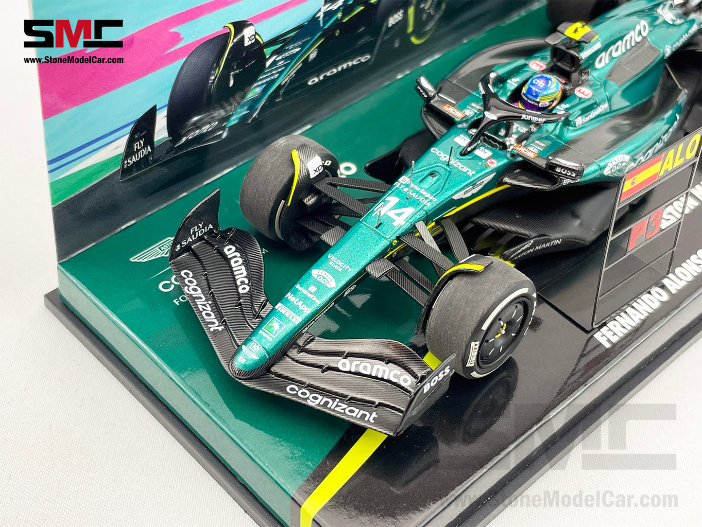 Aston Martin F1 AMR23 #14 Fernando Alonso Saudi Arabian GP 3rd 2023 1:43 MINICHAMPS