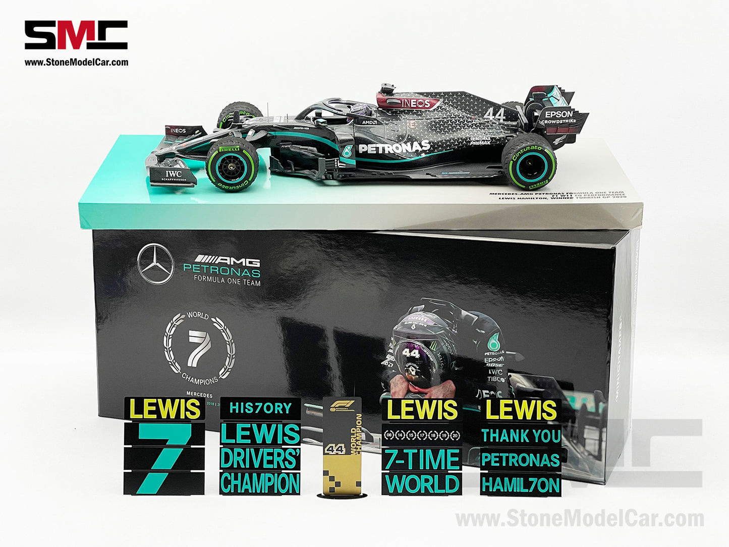 2020 7x World Champion Mercedes F1 W11 #44 Lewis Hamilton Turkey GP 1:18 MINICHAMPS Gift Box