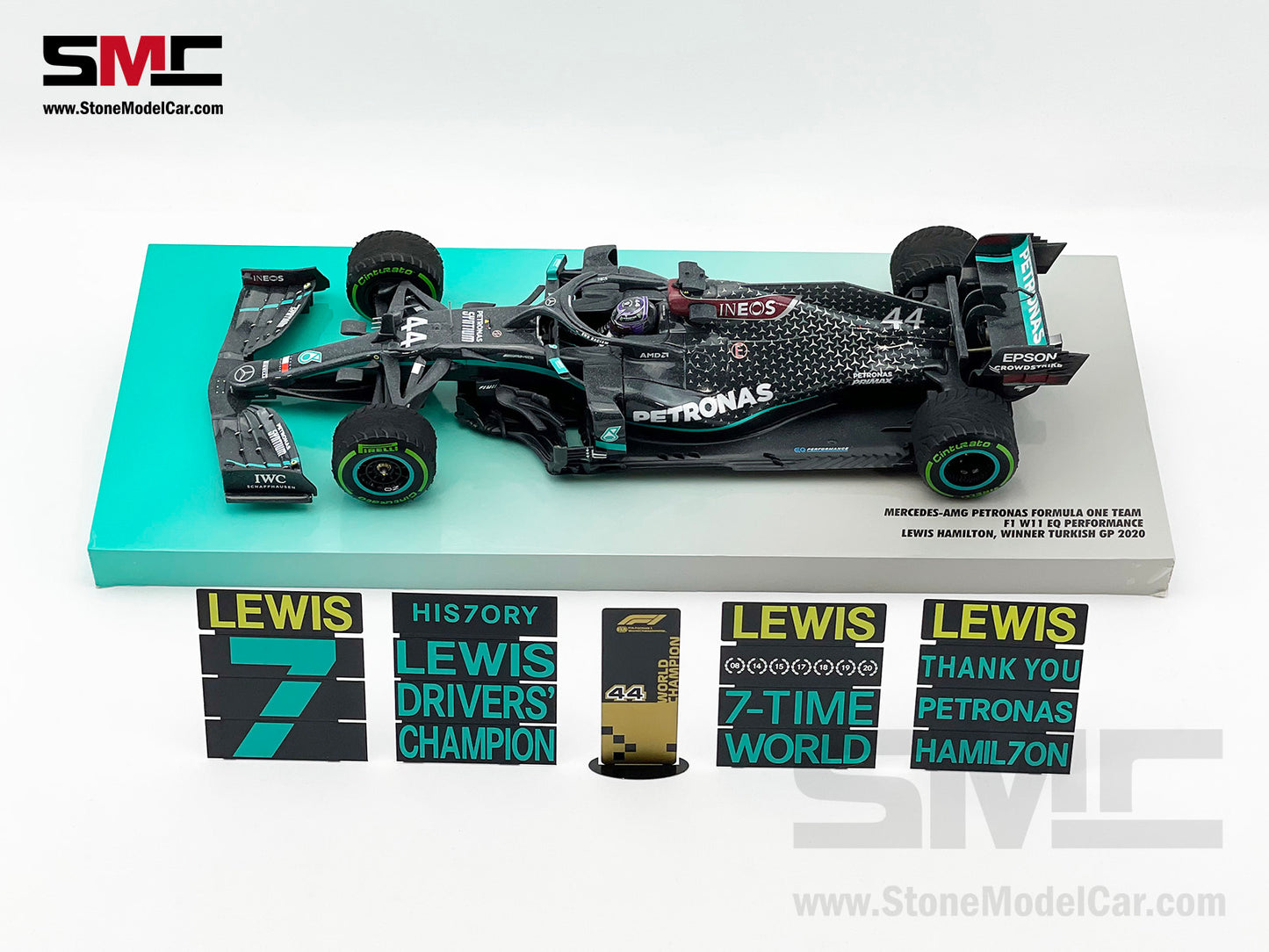 2020 7x World Champion Mercedes F1 W11 #44 Lewis Hamilton Turkey GP 1:18 MINICHAMPS Gift Box