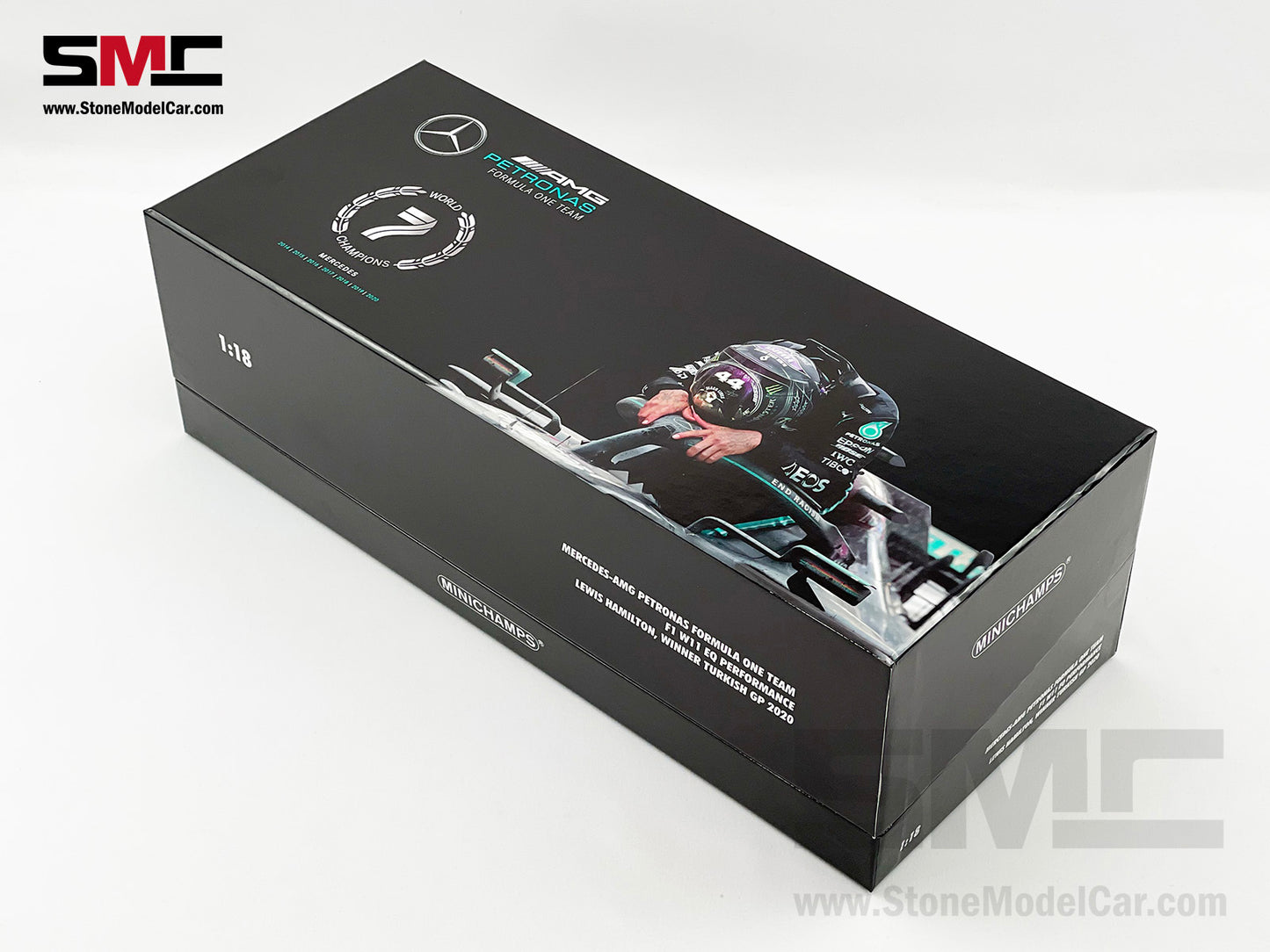 2020 7x World Champion Mercedes F1 W11 #44 Lewis Hamilton Turkey GP 1:18 MINICHAMPS Gift Box