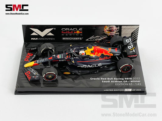 2022 F1 World Champion Red Bull RB18 #1 Max Verstappen Saudi Arabia GP Winner 1:43 MINICHAMPS