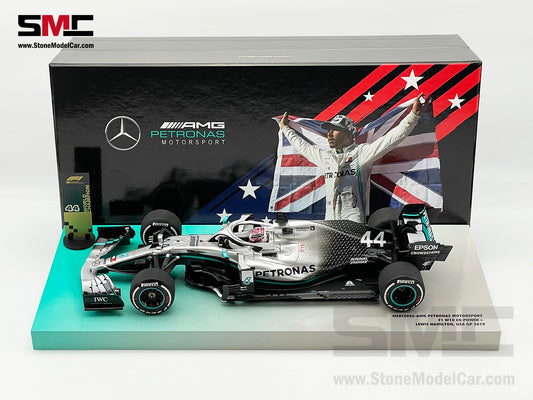 2019 6x World Champion Mercedes F1 W10 #44 Lewis Hamilton US GP 1:18 MINICHAMPS