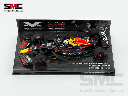 2022 F1 World Champion #1 Max Verstappen Red Bull RB18 Italy Monza GP 1:43 MINICHAMPS