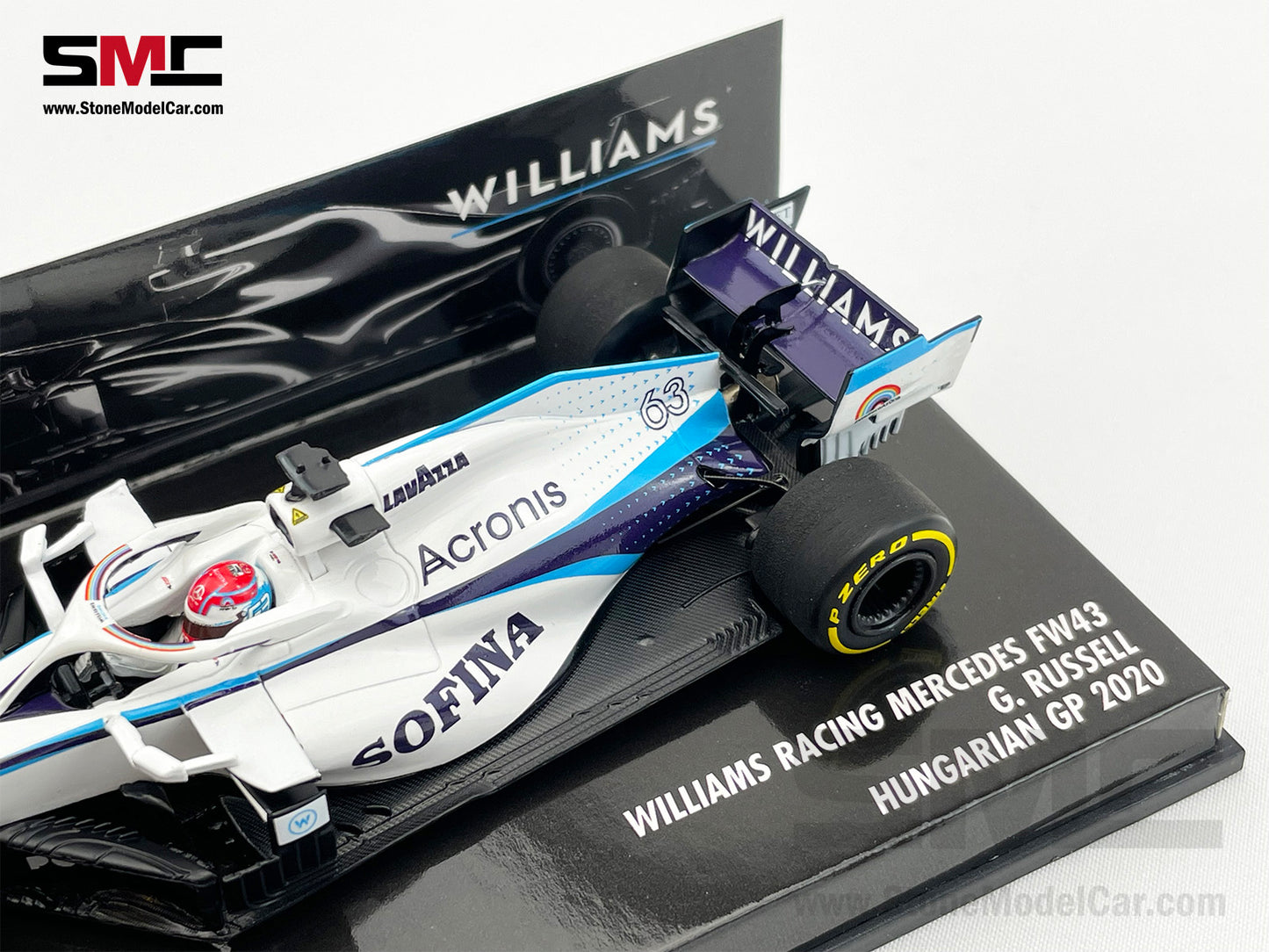 Williams F1 FW43 #63 George Russell Hungary GP 2020 1:43 MINICHAMPS 417200163