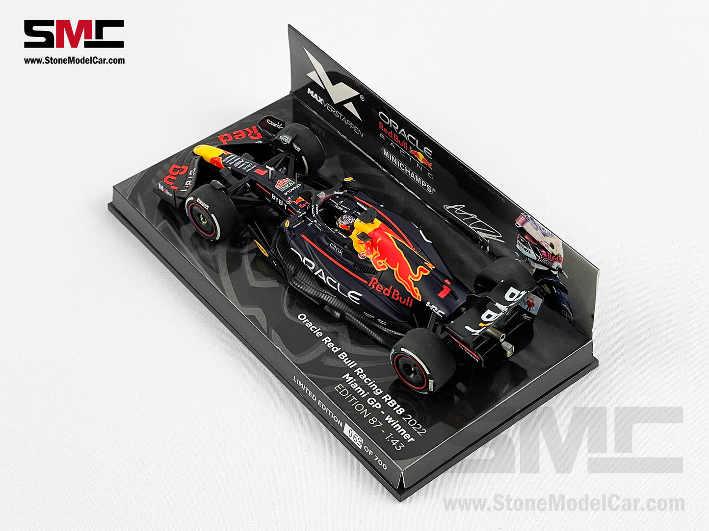 Red Bull F1 RB18 #1 Max Verstappen USA Miami 2022 World Champion 1:43 MINICHAMPS