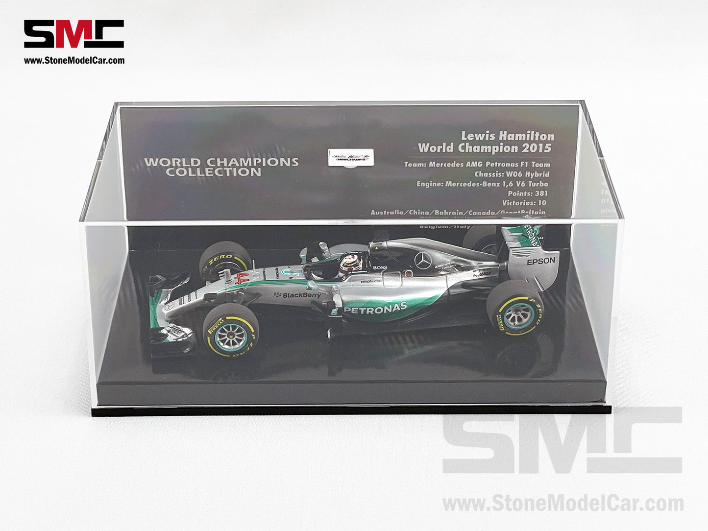 2015 3x World Champion Mercedes AMG F1 W06 #44 Lewis Hamilton US GP USA 1:43 MINICHAMPS