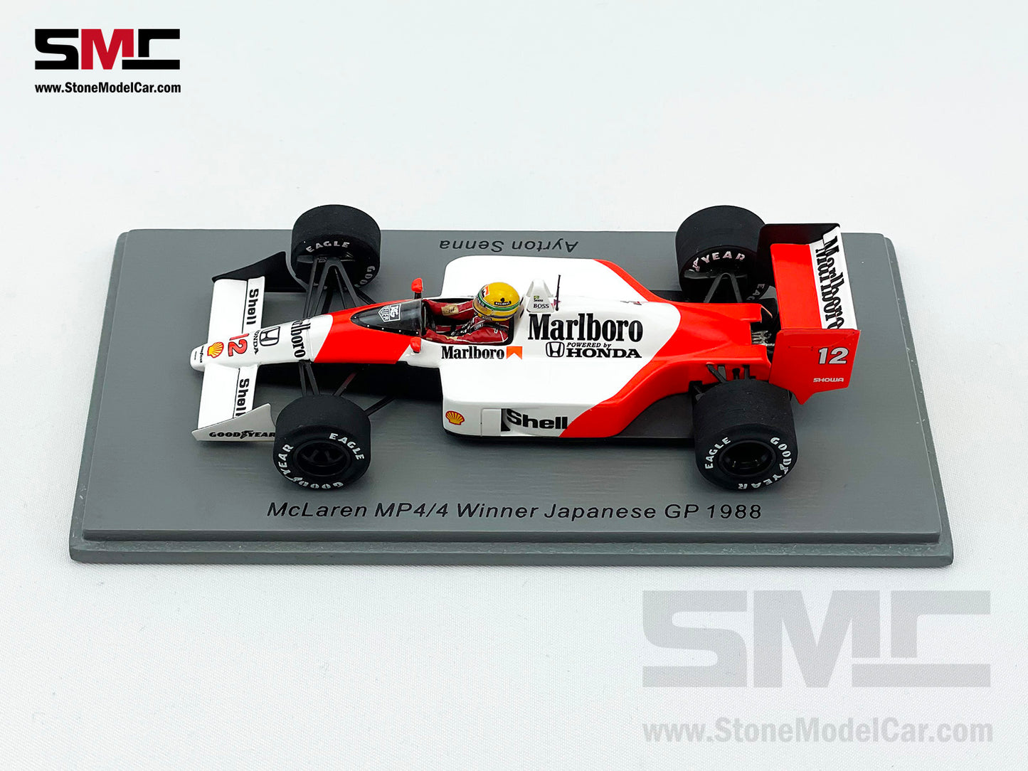 Mclaren F1 MP4/4 Ayrton Senna Japan 1988 World Champion 1:43 Spark with Marlboro Decal