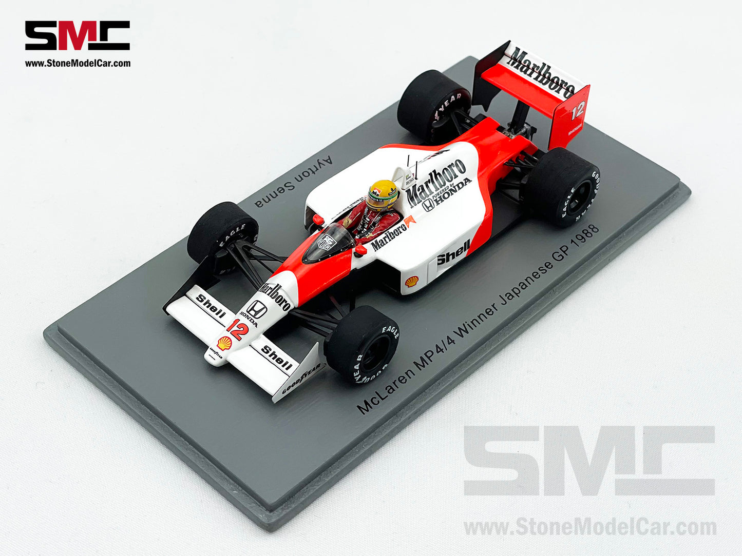 Mclaren F1 MP4/4 Ayrton Senna Japan 1988 World Champion 1:43 Spark with Marlboro Decal
