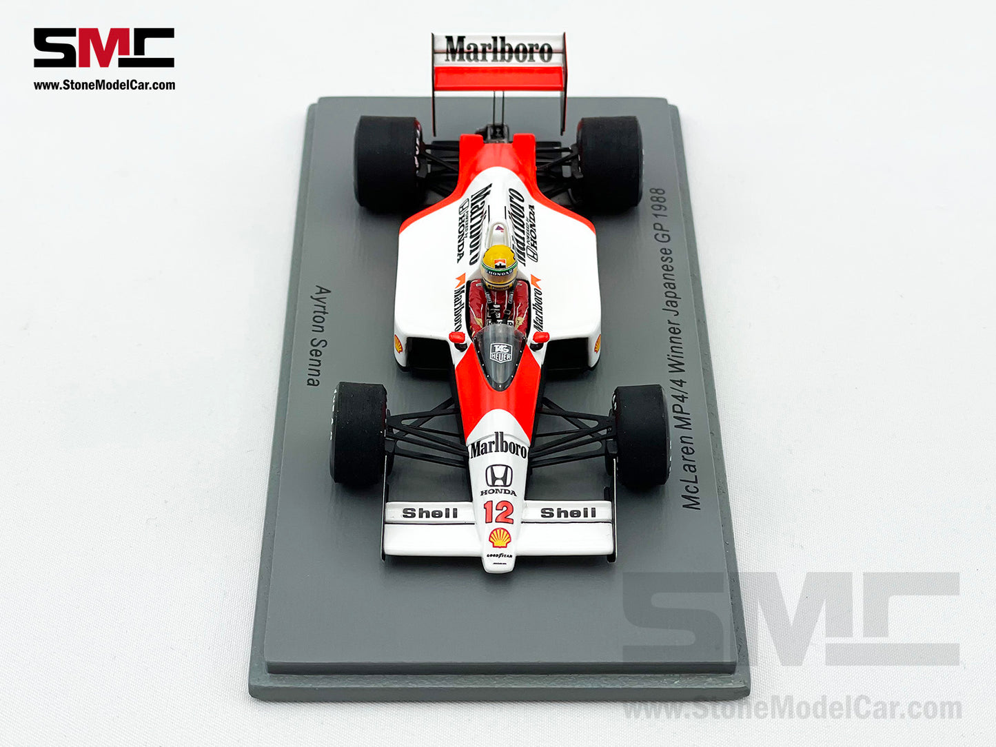 Mclaren F1 MP4/4 Ayrton Senna Japan 1988 World Champion 1:43 Spark with Marlboro Decal