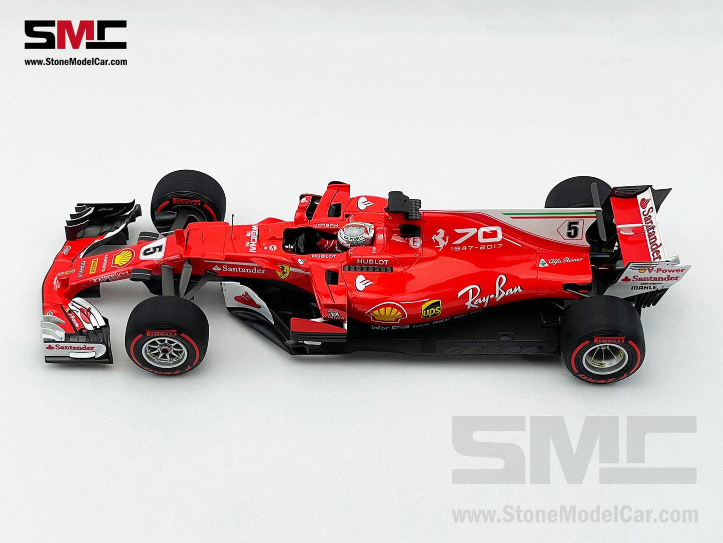 BBR 1:18 Ferrari F1 SF70H #5 Sebastian Vettel Italy GP Monza 2017 70th Anniversary