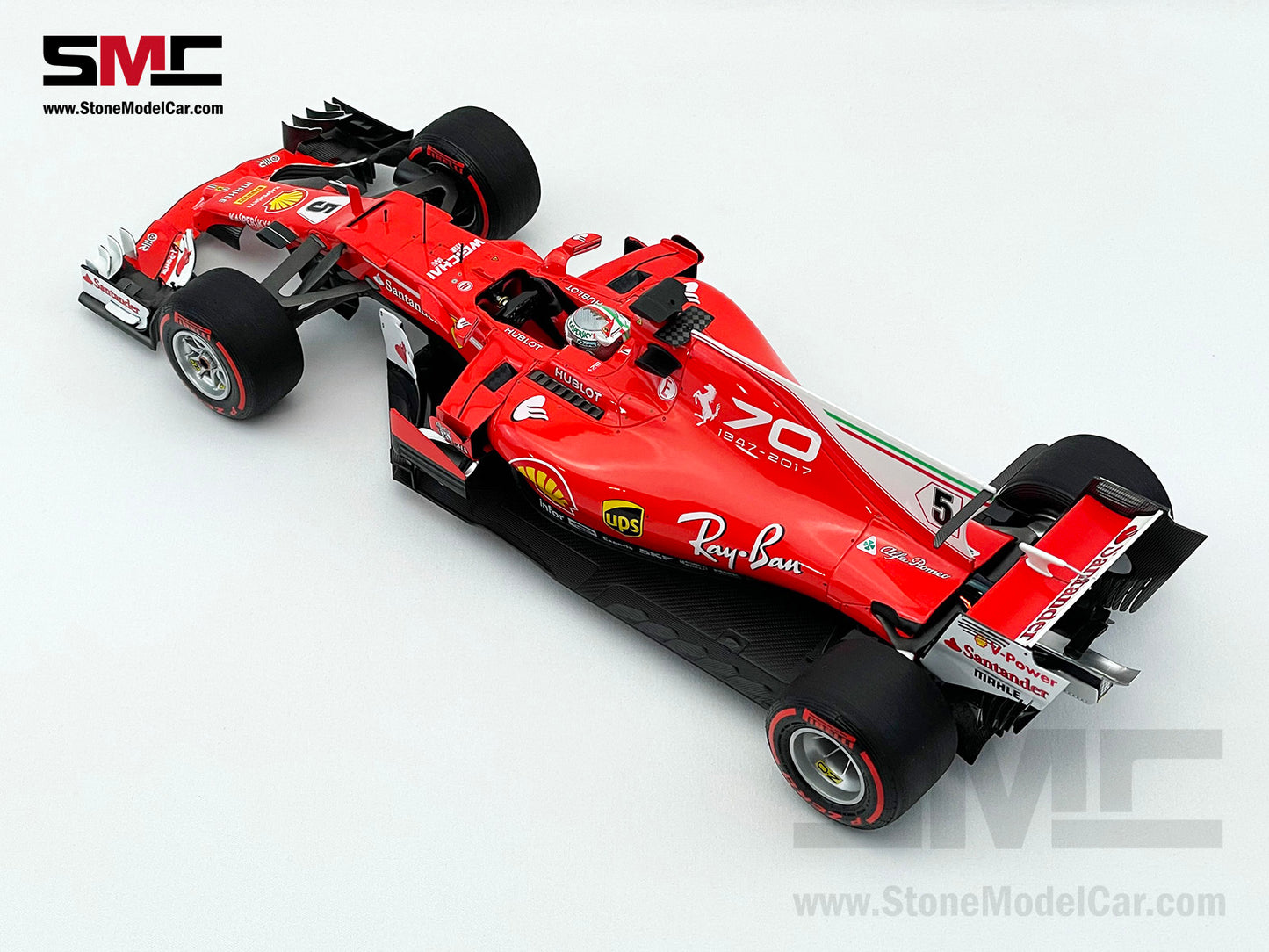 BBR 1:18 Ferrari F1 SF70H #5 Sebastian Vettel Italy GP Monza 2017 70th Anniversary