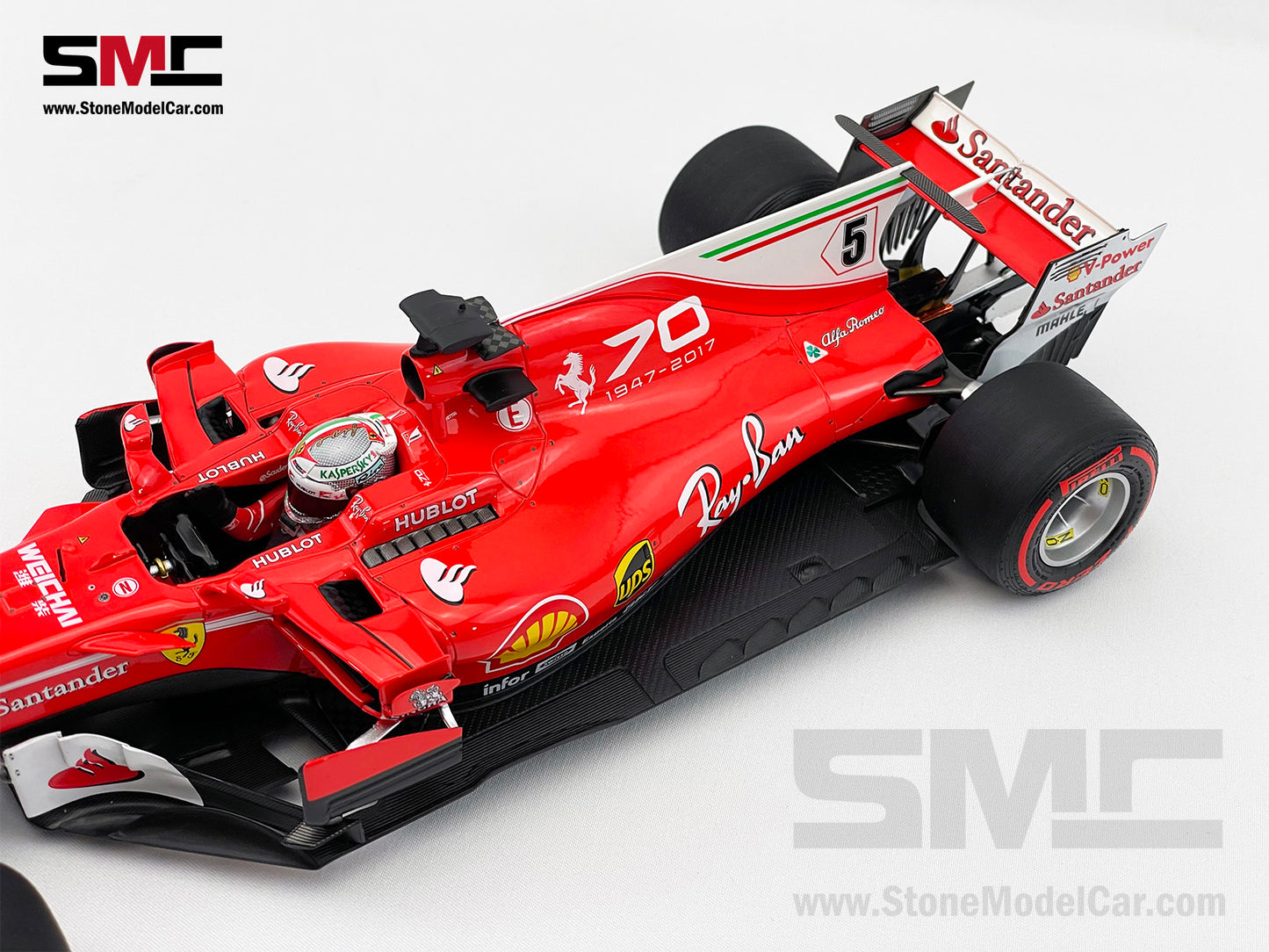 BBR 1:18 Ferrari F1 SF70H #5 Sebastian Vettel Italy GP Monza 2017 70th Anniversary