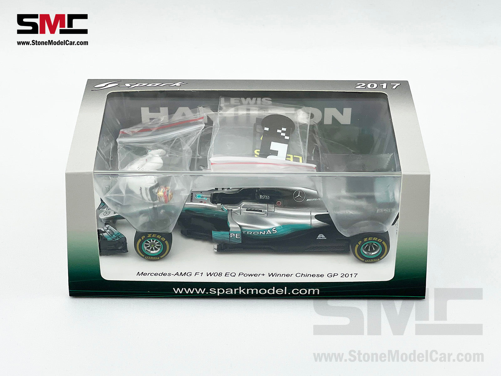 F1 Car Collection Mercedes 2017 W08 Lewis Hamilton British GP 44 Shark Fin Decal