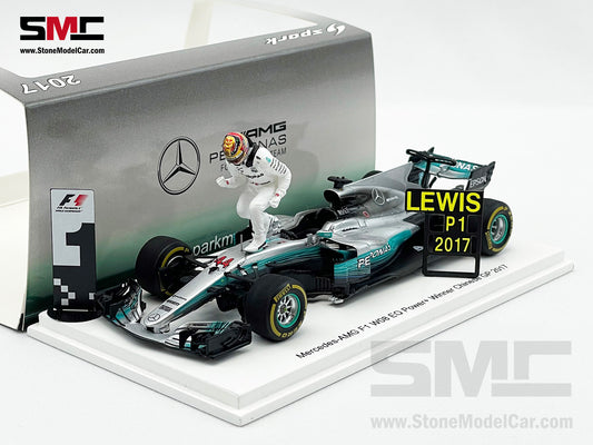 Mercedes F1 W08 #44 Lewis Hamilton Chinese GP 2017 4x World Champion 1:43 Spark with Figure