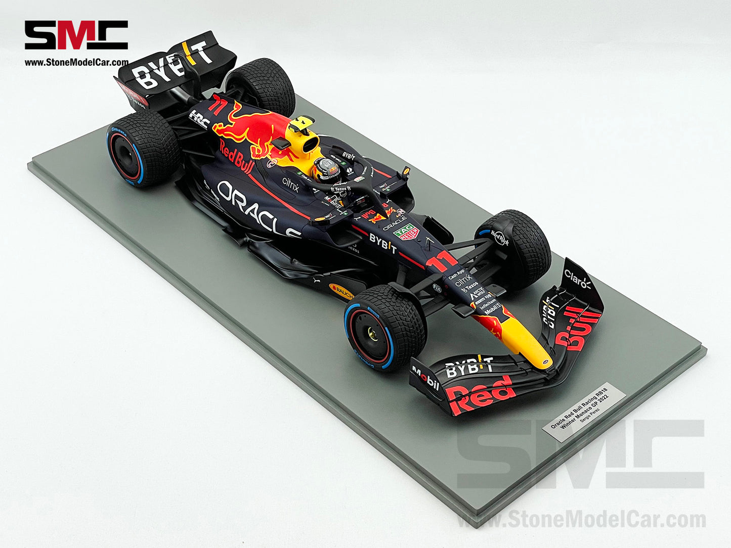 1:12 Spark Red Bull F1 RB18 #11 Sergio Perez Monaco GP Winner 2022 with Rain Tires