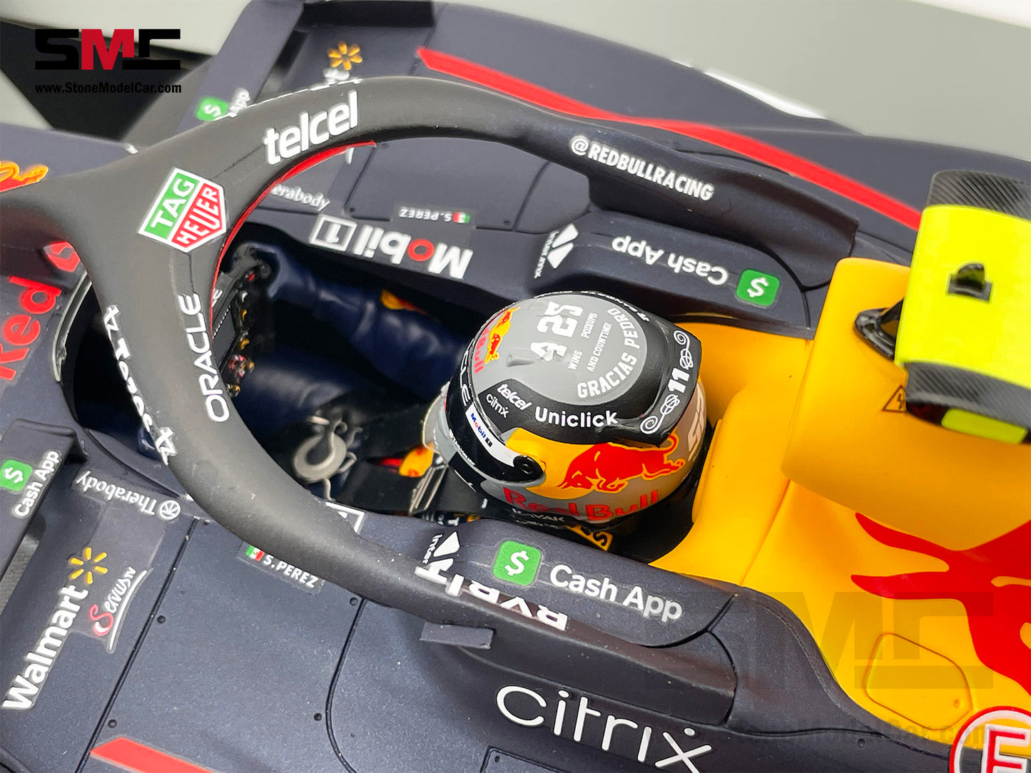 1:12 Spark Red Bull F1 RB18 #11 Sergio Perez Monaco GP Winner 2022 with Rain Tires