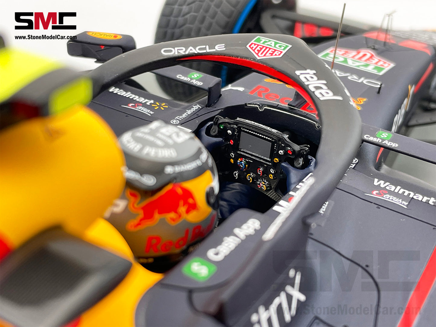 1:12 Spark Red Bull F1 RB18 #11 Sergio Perez Monaco GP Winner 2022 with Rain Tires