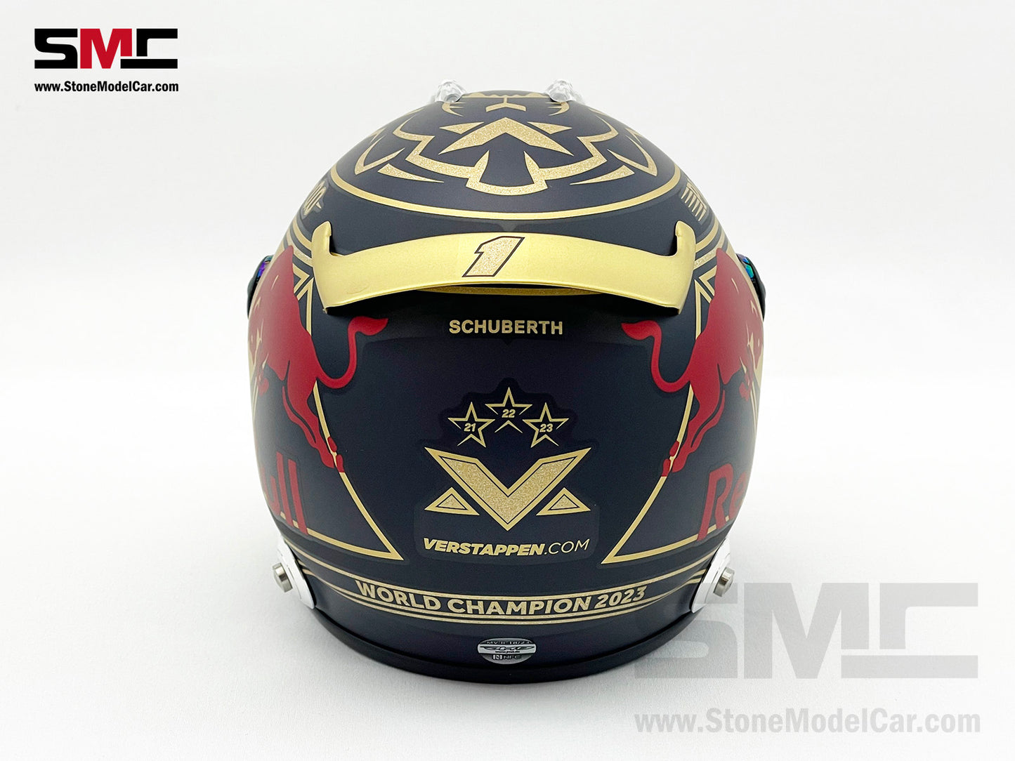 Red Bull F1 RB19 #1 Max Verstappen 3x Times World Champion 2023 Schuberth 1:2 Helmet