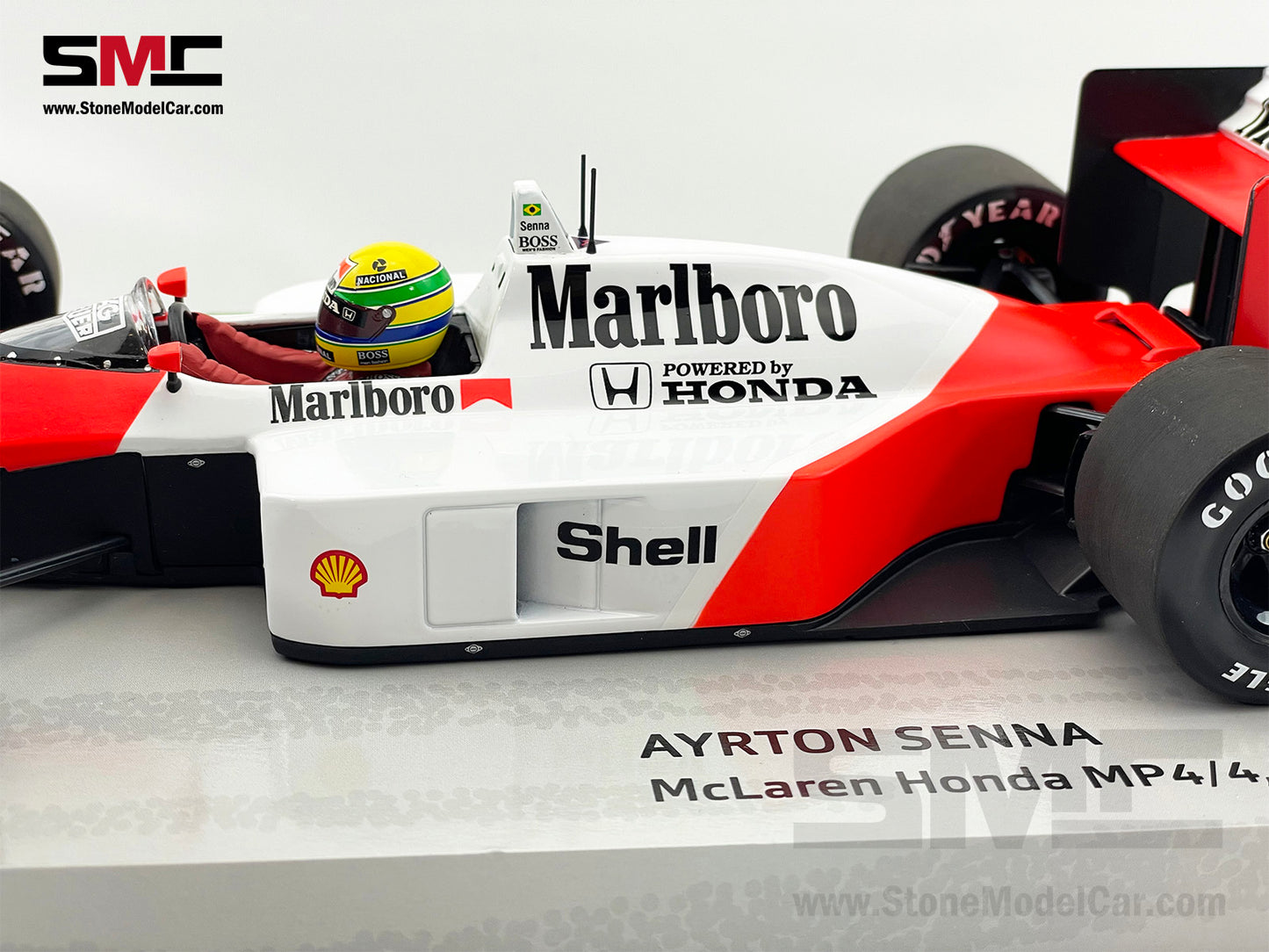 Mclaren MP4/4 #12 Ayrton Senna 1988 F1 World Champion 1:18 MINICHAMPS Box with Decal