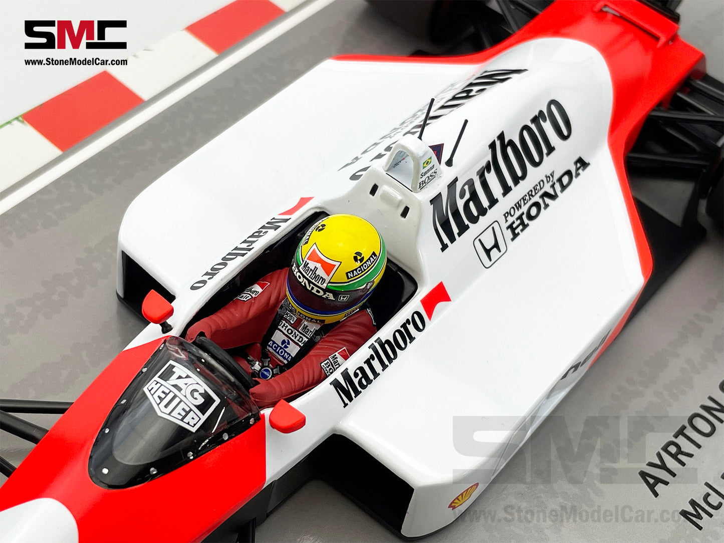 Mclaren MP4/4 #12 Ayrton Senna 1988 F1 World Champion 1:18 MINICHAMPS Box with Decal