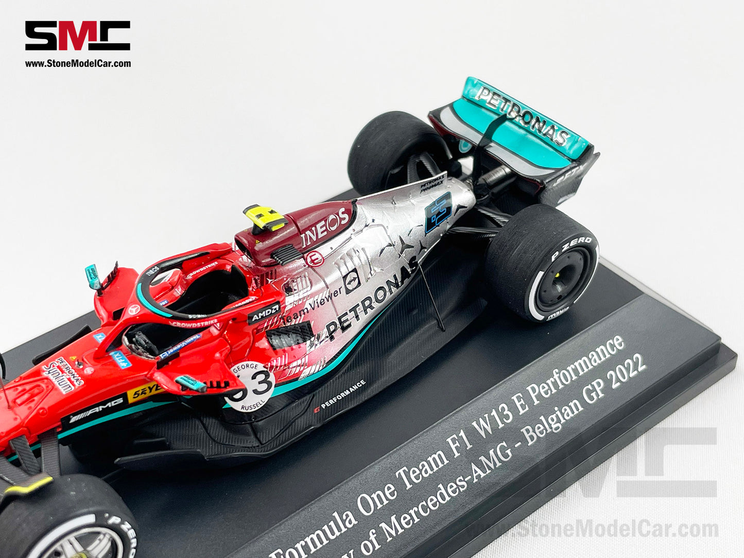 Mercedes AMG F1 W13 Showcar 55th Anniversary Belgian 2022 Lewis Hamilton & George Russell 1:43 Spark
