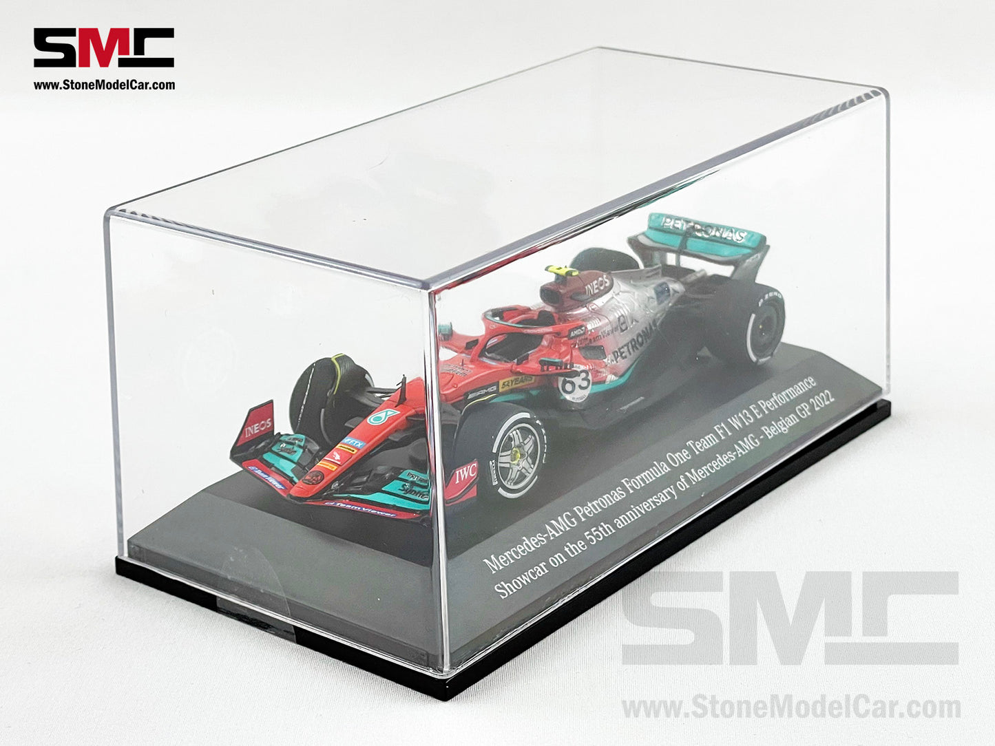 Mercedes AMG F1 W13 Showcar 55th Anniversary Belgian 2022 Lewis Hamilton & George Russell 1:43 Spark
