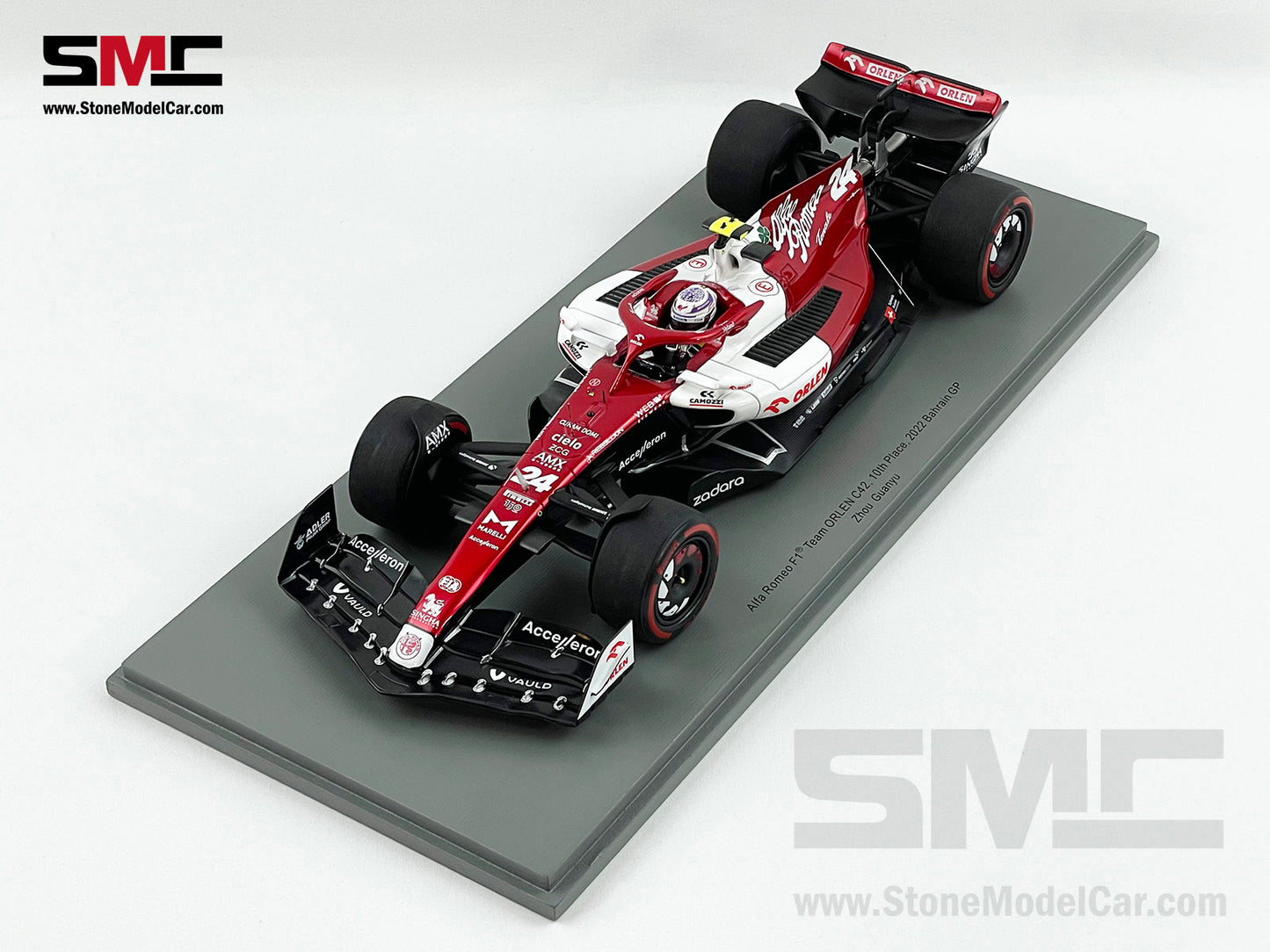 2022 Alfa Romeo Sauber F1 C42 #24 Zhou Guanyu Bahrain GP 10th 1st Point 1:18 Spark