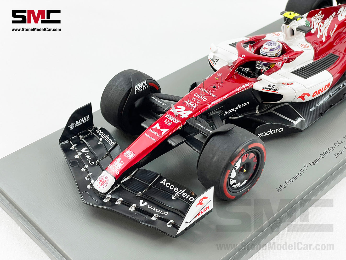 2022 Alfa Romeo Sauber F1 C42 #24 Zhou Guanyu Bahrain GP 10th 1st Point 1:18 Spark