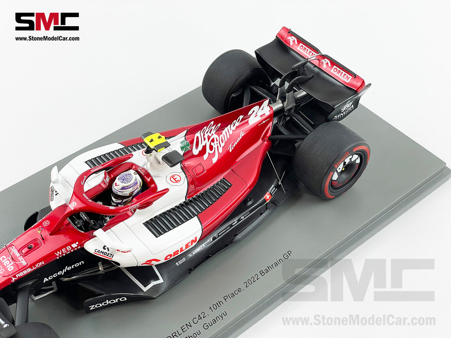 2022 Alfa Romeo Sauber F1 C42 #24 Zhou Guanyu Bahrain GP 10th 1st Point 1:18 Spark