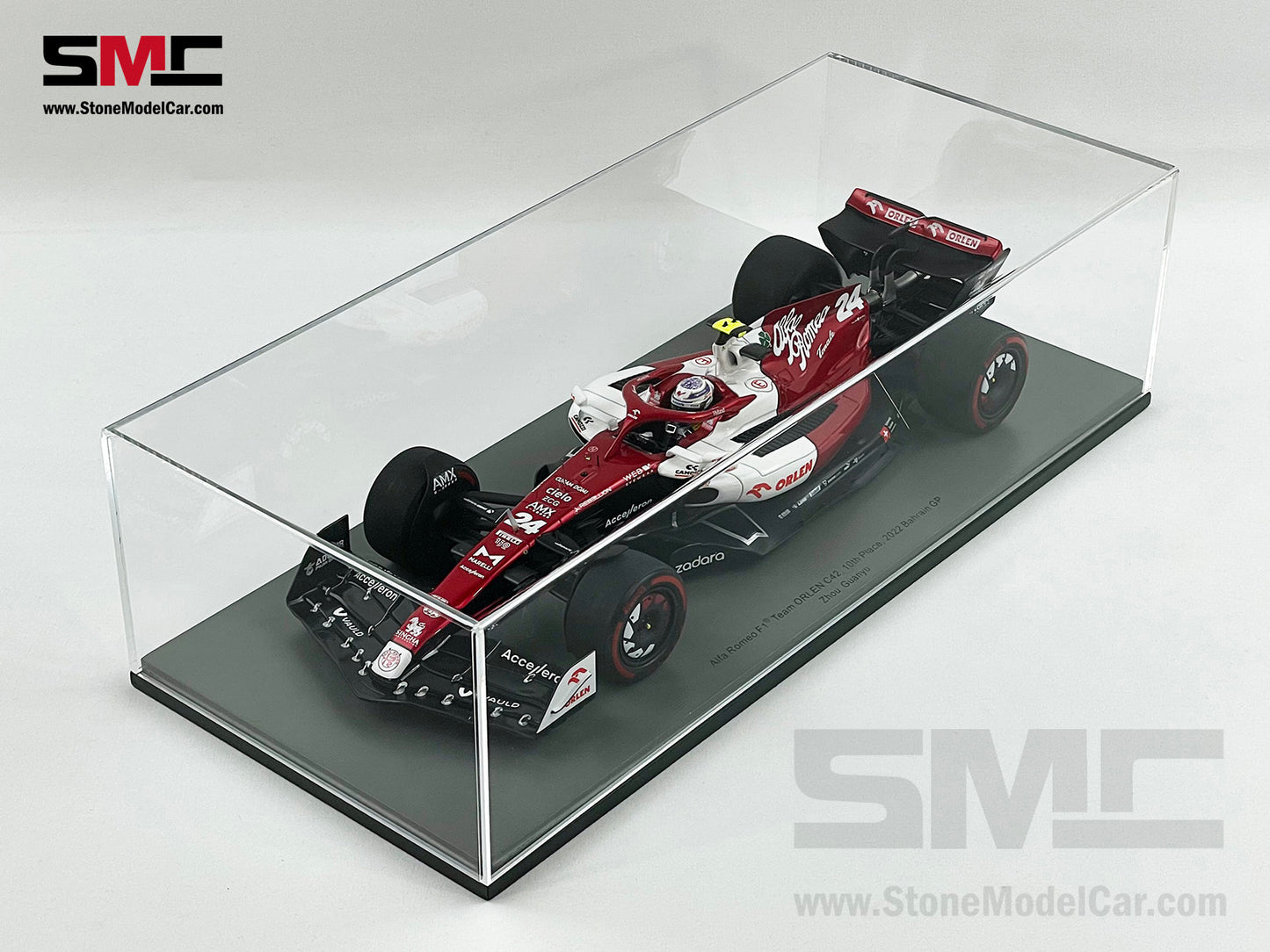 2022 Alfa Romeo Sauber F1 C42 #24 Zhou Guanyu Bahrain GP 10th 1st Point 1:18 Spark
