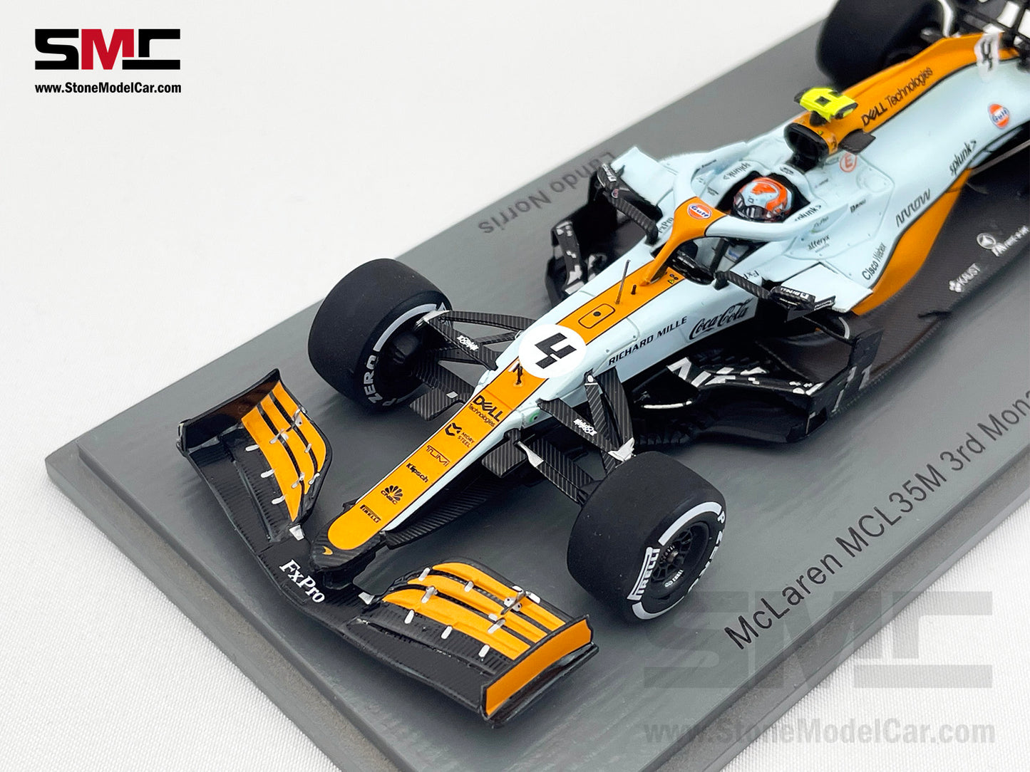 Mclaren F1 MCL35M #4 Lando Norris Monaco 2021 Podium Gulf Livery 1:43 Spark S7679
