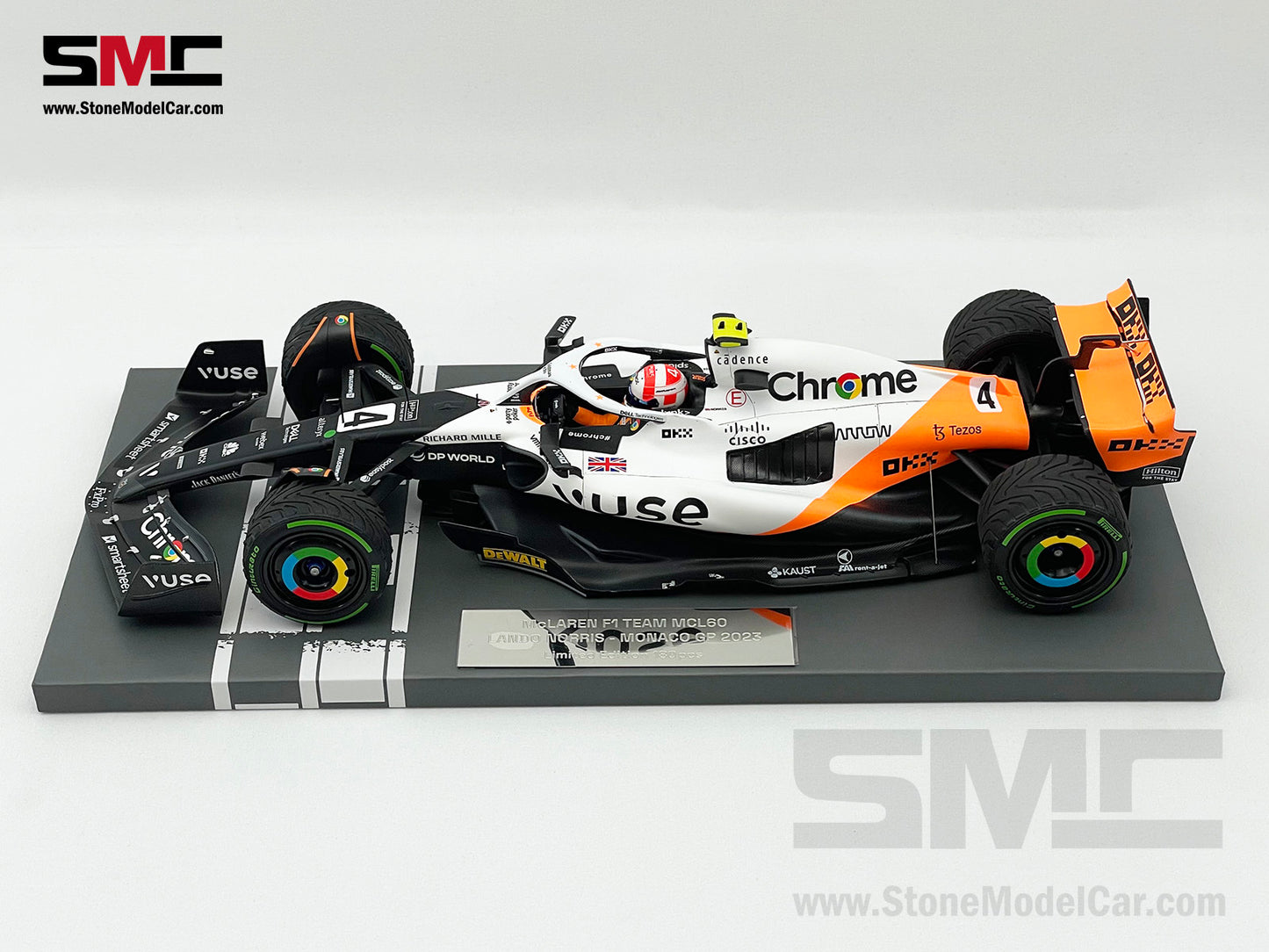 McLaren F1 MCL60 #4 Lando Norris 9th Monaco GP 2023 Special Livery 1:18 MINICHAMPS