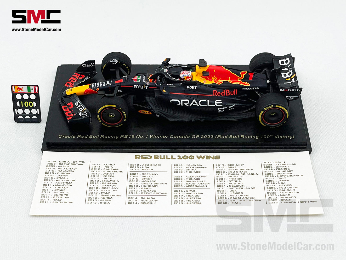 Red Bull F1 100th Win RB19 #1 Max Verstappen Winner Canada GP 2023 World Champion Spark 1:43 S8596