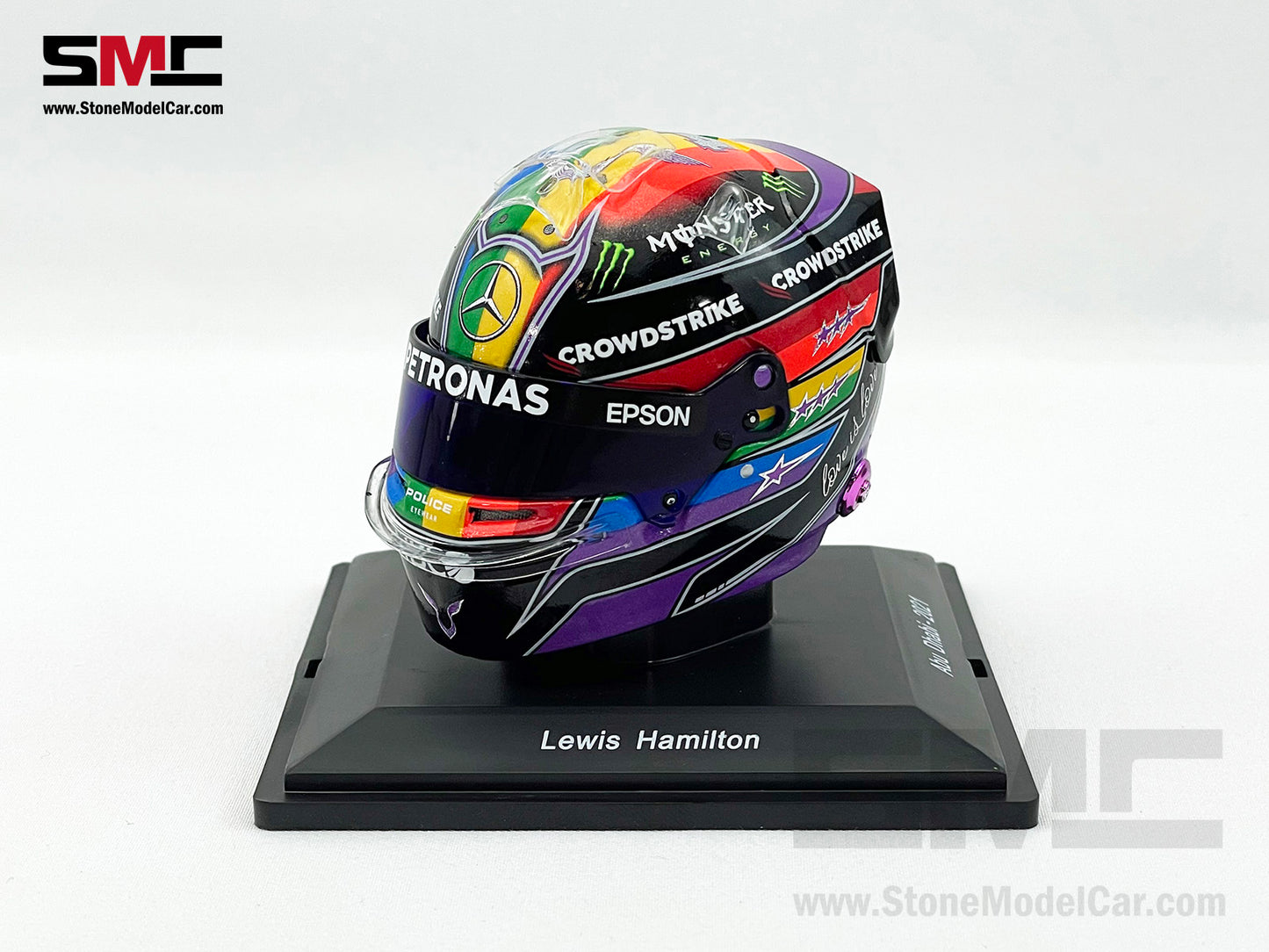 Mercedes F1 W12 #44 Lewis Hamilton 7x World Champion Qatar & Abu Dhabi 2021 Spark 1:5 Helmet