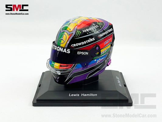 Mercedes F1 W12 #44 Lewis Hamilton 7x World Champion Qatar & Abu Dhabi 2021 Spark 1:5 Helmet