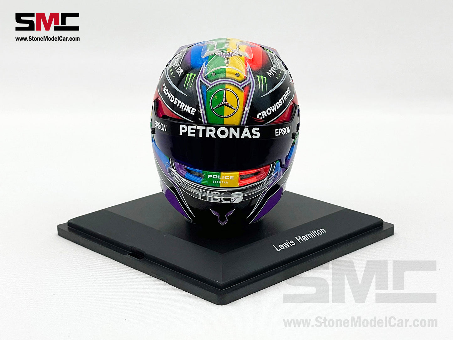Mercedes F1 W12 #44 Lewis Hamilton 7x World Champion Qatar & Abu Dhabi 2021 Spark 1:5 Helmet