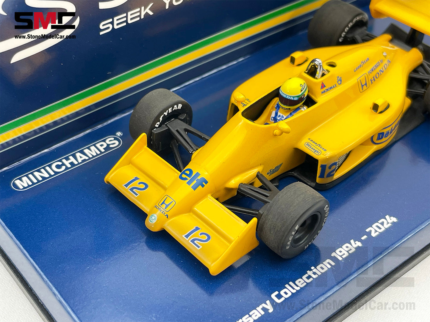 Lotus Honda F1 99T #12 Ayrton Senna Monaco GP Winner 1987 1:43 MINICHAMPS + Decal