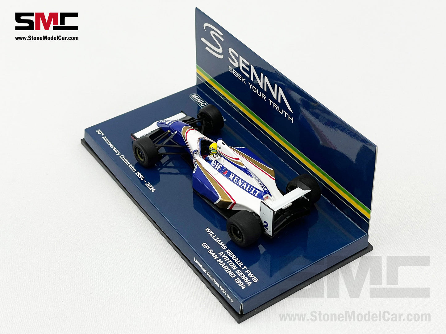 Williams Renault F1 FW16 #2 Ayrton Senna San Marino GP 1994 1:43 MINICHAMPS + Decal
