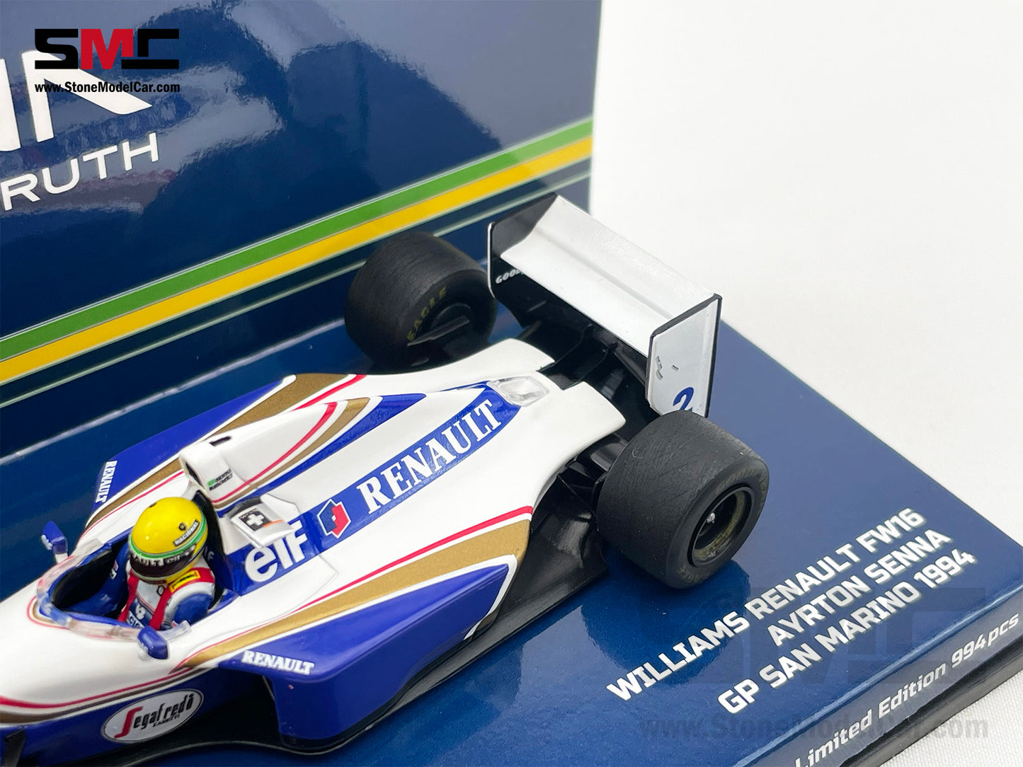 Williams Renault F1 FW16 #2 Ayrton Senna San Marino GP 1994 1:43 MINICHAMPS + Decal