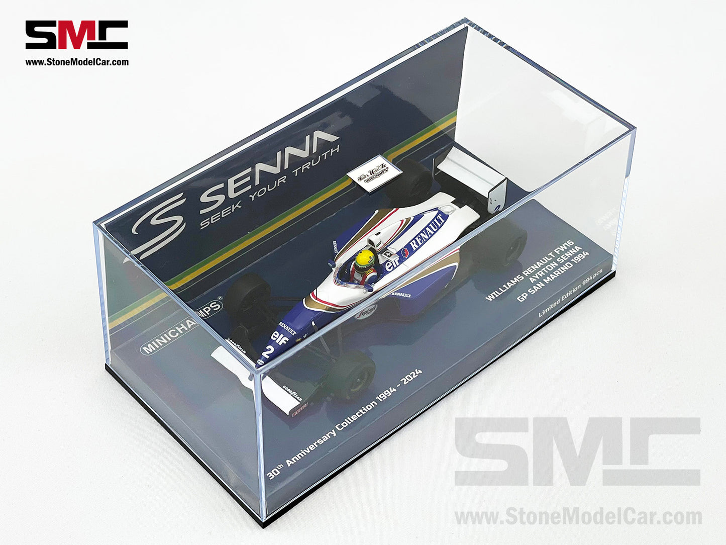 Williams Renault F1 FW16 #2 Ayrton Senna San Marino GP 1994 1:43 MINICHAMPS + Decal