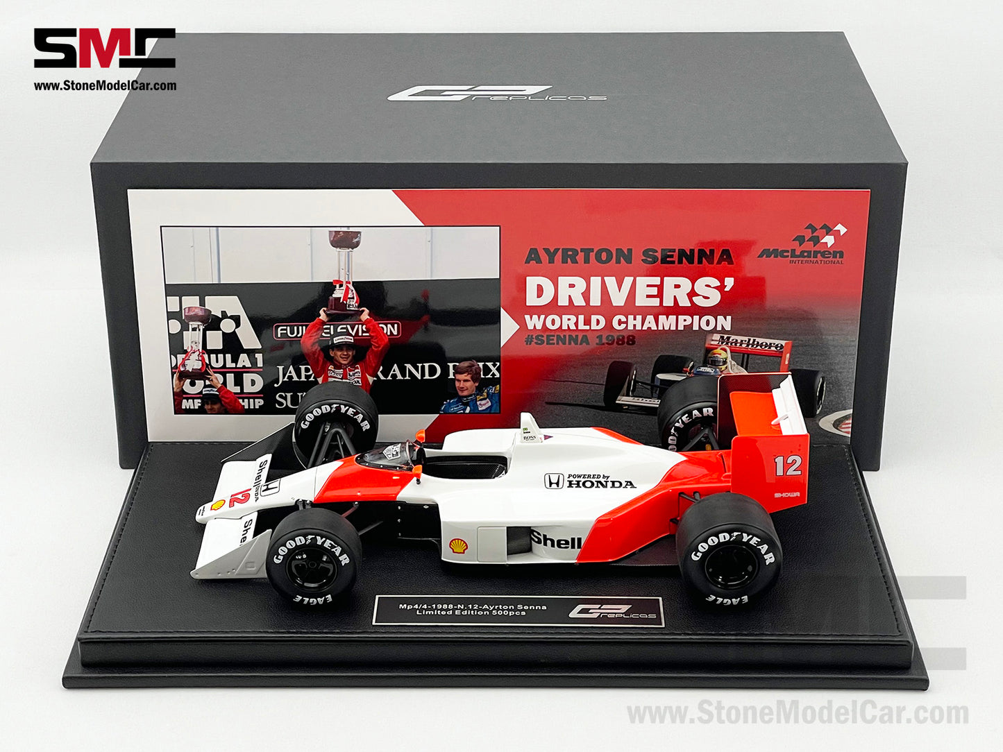 Mclaren MP4/4 #12 Ayrton Senna 1988 F1 World Champion 1:18 GP REPLICAS + Decal