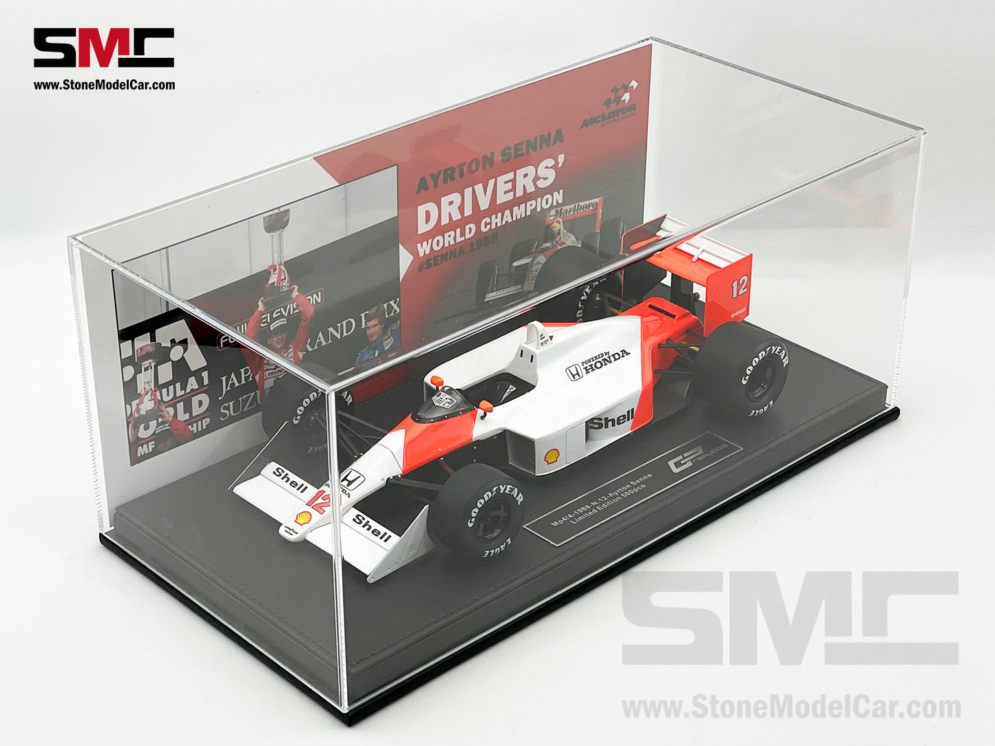 Mclaren MP4/4 #12 Ayrton Senna 1988 F1 World Champion 1:18 GP REPLICAS + Decal