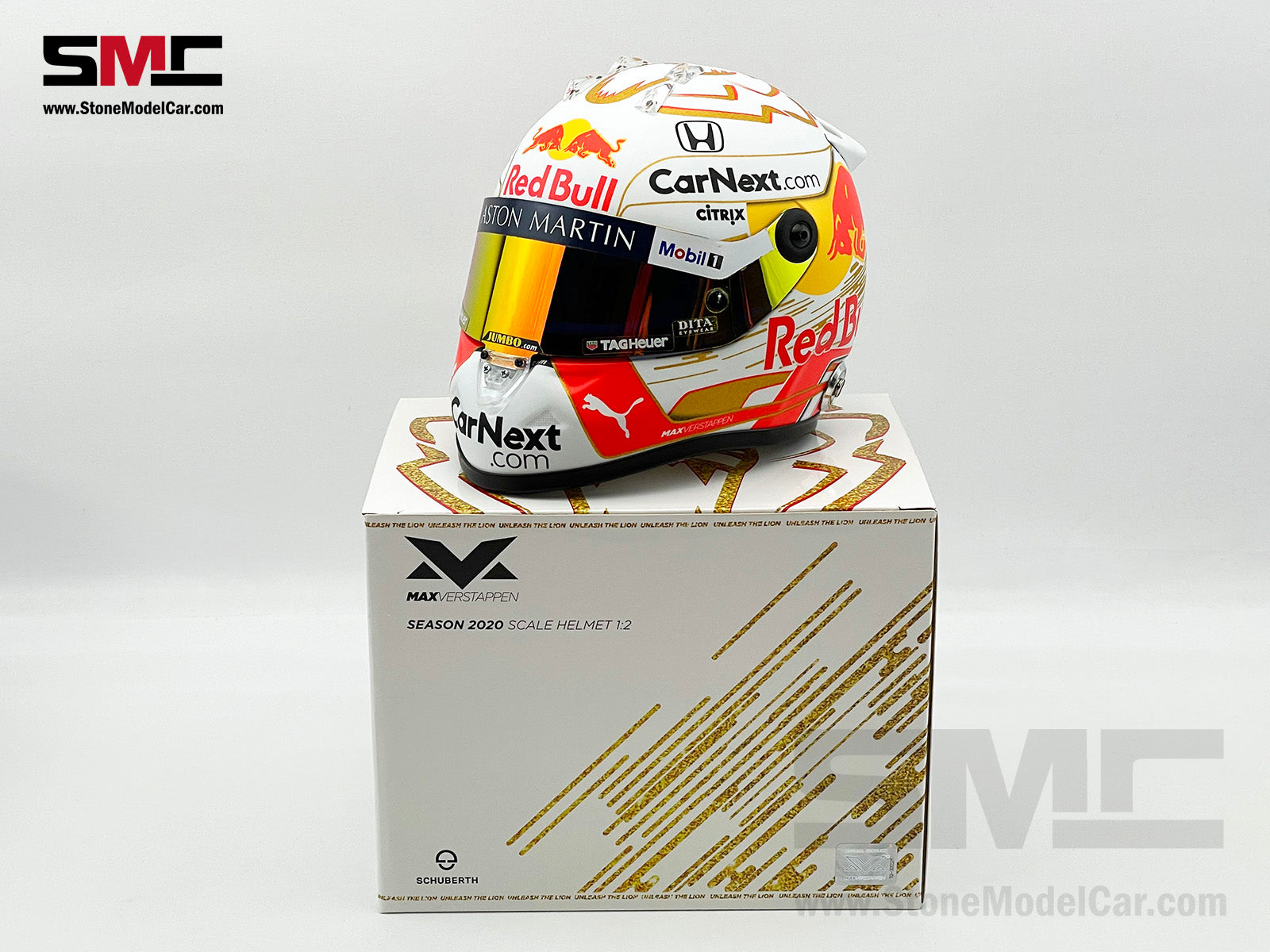 schuberth 1 2 scale mini helmets Red Bull F1 RB16 #33 Max Verstappen Season 2020 Schuberth 1:2 Miniatur – Stone Model