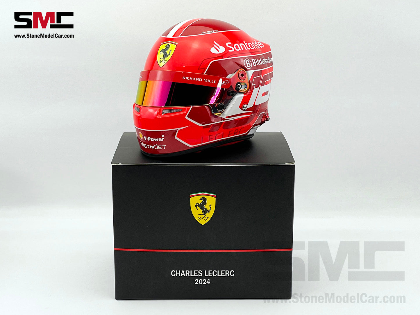 Ferrari SF-24 #16 Charles Leclerc Season 2024 Bell 1:2 Miniature Helmet Model