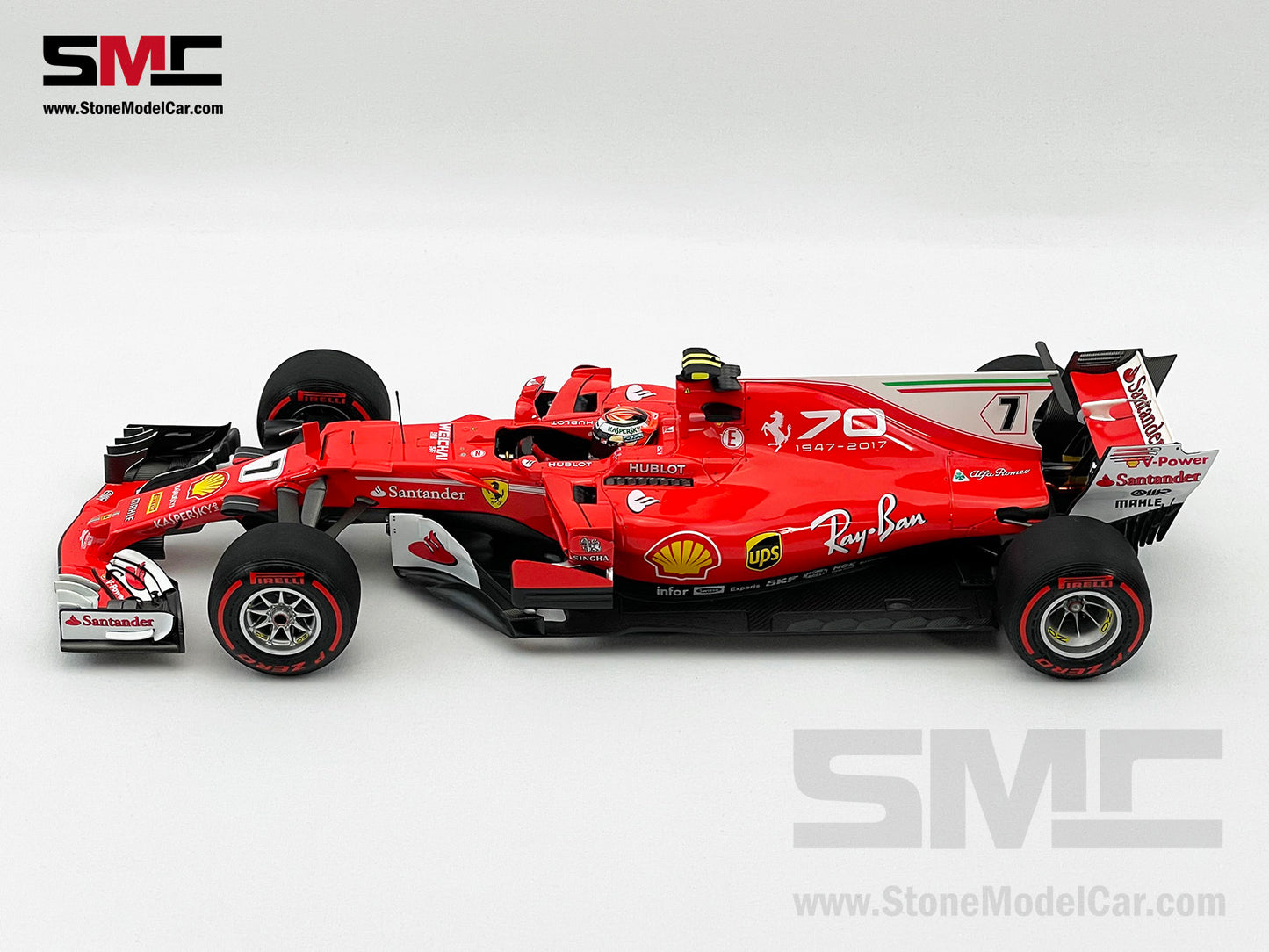 BBR 1:18 Ferrari F1 SF70H #7 Kimi Raikkonen Italy GP Monza 2017 70th Anniversary