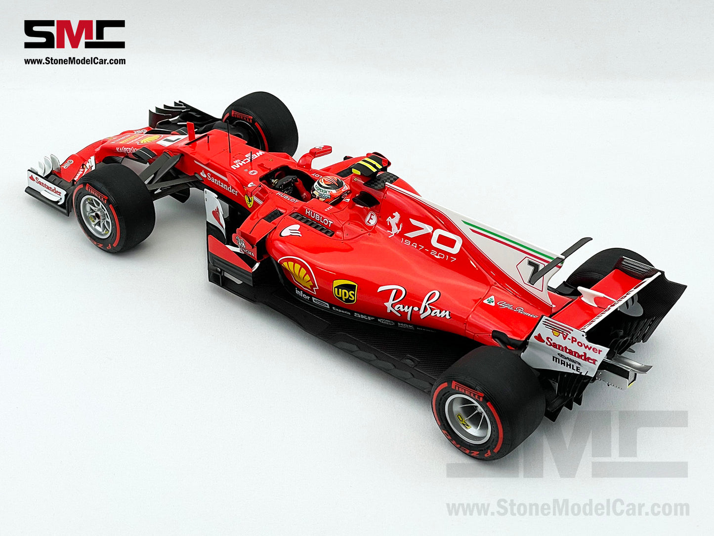 BBR 1:18 Ferrari F1 SF70H #7 Kimi Raikkonen Italy GP Monza 2017 70th Anniversary